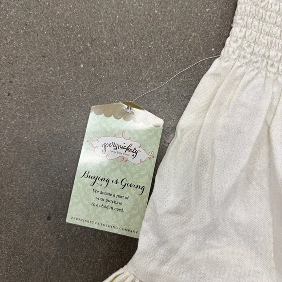 Persnickety Linen Cream Ruffle Dress, Size 12 months, NWT - Picture 4 of 5